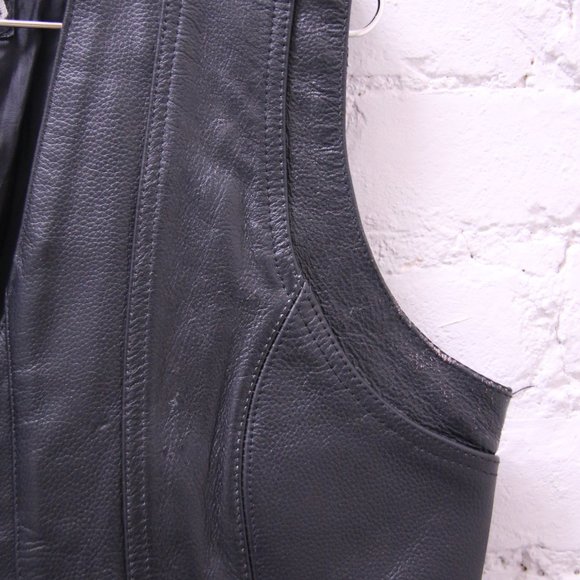 Genuine Leather Biker Vest - Picture 4 of 4